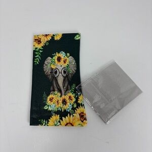 Sunflower Elephant Eyeglass Case Cute Glasses Holder Gift